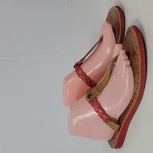 UGG Braided Pink and Tan Sandals